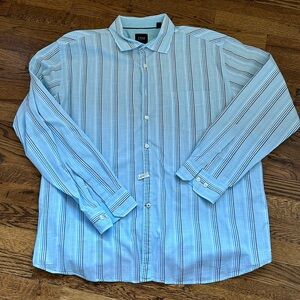 True Measure Blue striped LS XL button down
